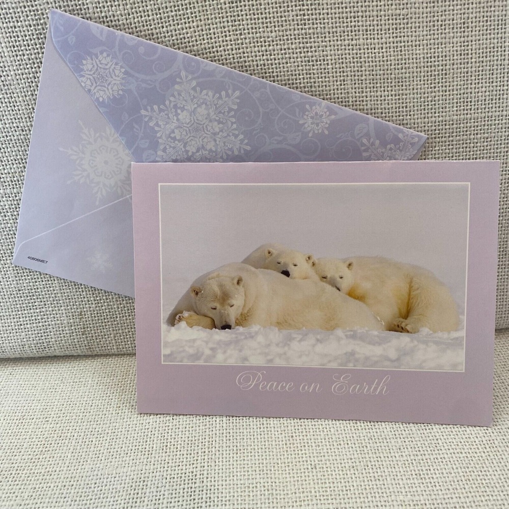 Polar‎ Bears Sleeping Christmas Winter Holiday Blessing Wishes Greeting Card